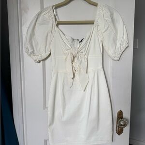 White Puff Sleeve Dress